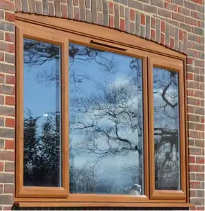 LongTai jendela jendela aluminium desain Eropa Jendela casement PVC ayunan kaca ganda