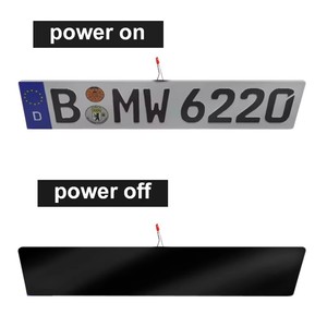 Placa <span class=keywords><strong>de</strong></span> Matrícula Personalizada para Automóvil, Tamaño <span class=keywords><strong>de</strong></span> <span class=keywords><strong>la</strong></span> <span class=keywords><strong>Unión</strong></span> <span class=keywords><strong>Europea</strong></span>, PNLC, Negra, Película Inteligente, Cristal Antivaho, Pantalla LCD Eléctrica Individual - Product Image 2