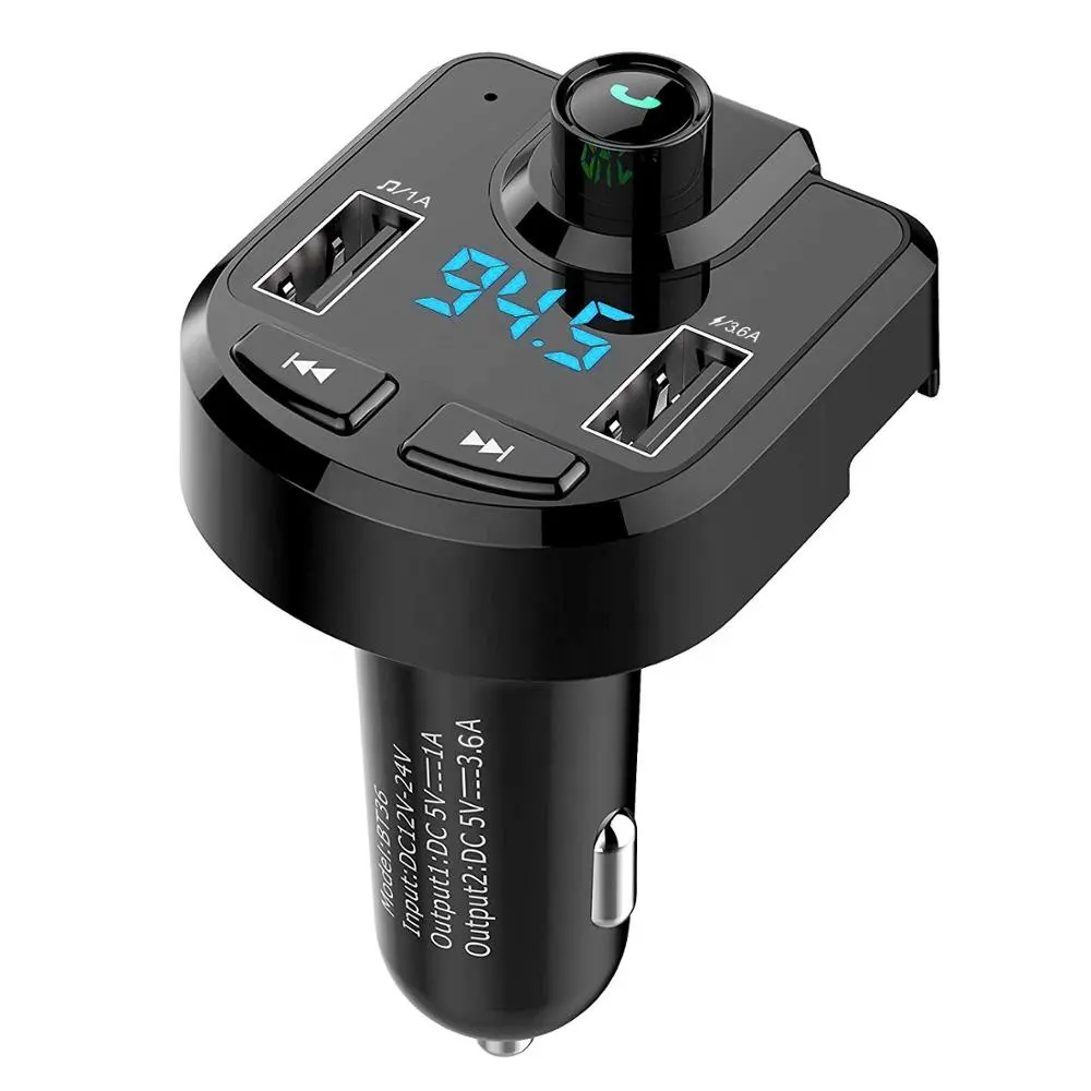 BilmiX Blue tooth Car Adapter Transmit FM Audio Receiver Wireless FM Transmitter Support TF Card U-Disk Compatible for iPhone 12