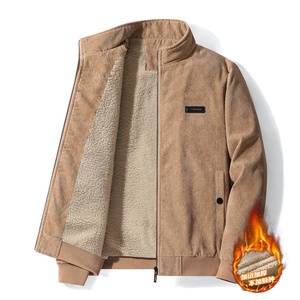 Autumn and Winter Fleece-Lined Casual Jacket New Corduroy Design Coat Men's Thick Winter Varsity Jacket