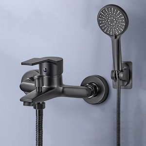 Miscelatore per <span class=keywords><strong>Doccia</strong></span> e Vasca da Bagno a Parete in Acciaio Inox 304 Nero Opaco di Qualità Alberghiera con Doppia Uscita e Nucleo in Ceramica per Massaggio a Pioggia - Product Image 3