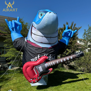 Famoso Músico Tiburón Inflable de Estilo <span class=keywords><strong>Rock</strong></span> con <span class=keywords><strong>Guitarra</strong></span> para Festivales de Música <span class=keywords><strong>Rock</strong></span> en la Playa, Actuaciones en Vivo en Praderas - Product Image 2