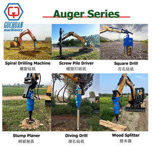 Guchan hydraulische grondboor voor minigraafmachines of shovels, met boormotor. - Product Image 4