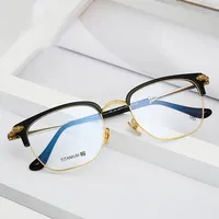 แว่นตากรอบแว่นสายตาสำหรับผู้ชาย,แว่นสายตาสั้นทรงเหลี่ยมกรอบแว่นตาไทเทเนียมอะซิเตท