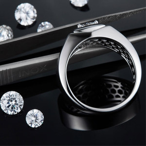 Fabricante Profesional <span class=keywords><strong>de</strong></span> Joyería, Anillo <span class=keywords><strong>de</strong></span> Plata 925 con Baño <span class=keywords><strong>de</strong></span> <span class=keywords><strong>Oro</strong></span> <span class=keywords><strong>de</strong></span> 18K y Moissanita para <span class=keywords><strong>Hombre</strong></span>, Venta al Por Mayor - Product Image 4