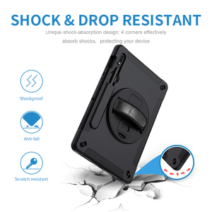 Étui robuste multi-matériaux avec béquille rotative à 360° et emplacement pour stylet pour tablette Samsung <span class=keywords><strong>Tab</strong></span> <span class=keywords><strong>S7</strong></span> 11 pouces (SM-X730, SM-X736B) - Product Image 4