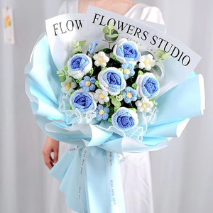 Ramo de Flores Tejidas a Mano para el Día de San Valentín o el Día de la Madre, Ramo de Rosas Creativas de Ganchillo - Product Image 2