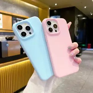 Summer refreshing light green cell phone silicone case for iPhone 15 Pro Max Accessories 14 Plus 13 12 high quality mobile cover