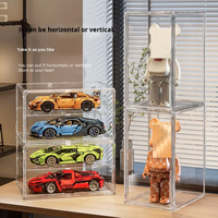 Grand présentoir de rangement et de présentation en acrylique transparent pour poupée Bubu en peluche et boîte aveugle Vitrines de jouets en plastique durables