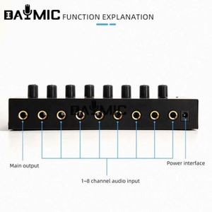 แอมพลิฟายเออร์หูฟัง 8 ช่องสัญญาณ รุ่น Factory 1 Input 8 Outputs ตัวขยายเสียงสเตอริโอโลหะขนาดเล็ก ตัวแยกสัญญาณหูฟังแบบมินิ สำหรับมอนิเตอร์ - Product Image 6