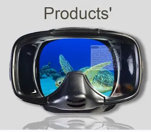 หน้ากากดำน้ำซิลิโคนสำหรับผู้ใหญ่พร้อมเลนส์แก้วอุปกรณ์ดำน้ำตื้นใหม่ - Product Image 5