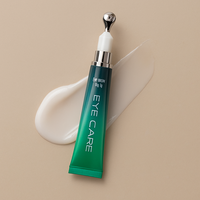 Tubes en plastique à presser vides avec couvercle transparent personnalisé et logo PE de 20ml avec pompe à pression et applicateur en métal pour crème contour des yeux