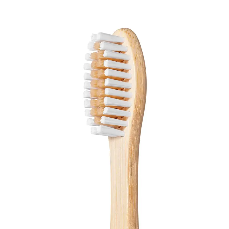 Cepillos de dientes de bambú biodegradables Cepillo de dientes de bambú blanco para la familia Cepillo de dientes de cerdas suaves respetuoso con el medio ambiente