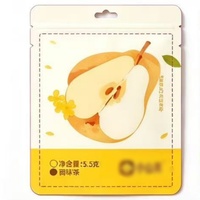 Sachet de thé aux poires séchées, emballage en sachet souple avec fermeture éclair, trou de suspension, encoche de déchirement, matériau laminé de qualité alimentaire, personnalisable