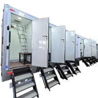 Remorque de toilettes portable de luxe à 4 postes, personnalisable, tout-terrain, pour usage scolaire et hospitalier, modèle 2025