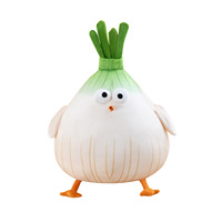 Coussin en peluche poulet ail, figurine de dessin animé poulet oignon vert, oreiller décoratif poussin échalote, cadeau