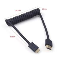 Cable en Espiral de Nailon Negro/Rojo FRO HDM Macho a Micro HDM/MINI HDM/HDM Macho, 1080P/4K 60Hz 18Gbps HDR para Monitor, TV, Computadora