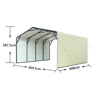 Abri d'auto extérieur moderne Cadre en acier galvanisé Toit en bois traité sous pression Mur latéral en tôle <span class=keywords><strong>pour</strong></span> <span class=keywords><strong>voiture</strong></span> Parking <span class=keywords><strong>Jardin</strong></span> <span class=keywords><strong>Garage</strong></span> - Product Image 2