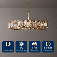 Lustre rond en cristal RHOEM Harlow, lustre pour escalier, lustre pour salon de villa, éclairage de luxe, décoration de la maison