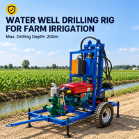 Machine hydraulique de forage de puits d'eau 660 ft 25 HP avec garantie 2 ans, foreuse mobile pour irrigation agricole