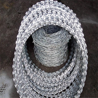 Precio de fábrica Anti-escalada galvanizado tiburón plano concertina navaja valla de alambre