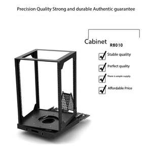 Oem עמיד למים מלא 360 מעלות צלחת סיבוב 19 אינץ enclosed 6u 9u 12u 15u שרת שקופיות מתלה שקופיות לסובב מדפי מסגרת פתוחה - Product Image 3