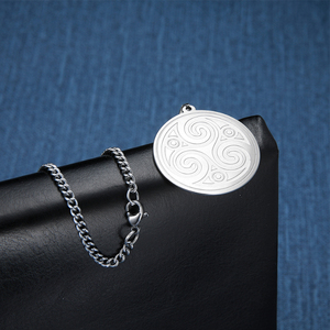 Collar de Hombre de Acero Inoxidable con Colgante de Amuleto con Símbolo de Triskelión de Triple Hélice, Talismán Herético de <span class=keywords><strong>Magia</strong></span> Oculta - Product Image 5