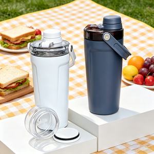 <span class=keywords><strong>Shaker</strong></span> de Proteínas Metálico de Alta Calidad con <span class=keywords><strong>Compartimento</strong></span> de Almacenamiento Extraíble, Libre de BPA, Vaso Mezclador para Fitness - Product Image 1