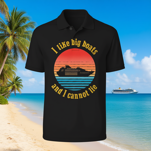 Camiseta Polo Vintage con Estampado 'Me Gustan los Barcos Grandes y No Puedo Mentir', Ideal para Promociones - Product Image 3