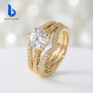 <span class=keywords><strong>2026</strong></span>年トレンド高級コンビネーションリング - 10K/14K/18Kゴールドグループ、ラボグロウンダイヤモンドを贅沢に使用した、超輝くウェディングリング - Product Image 4