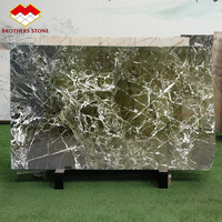 Dalle de marbre Verde Levanto naturelle et moderne pour salon, meubles en pierre, tables basses rondes en marbre vert design