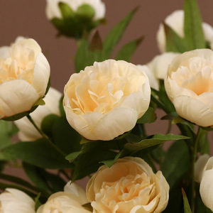 Fleur de pivoine artificielle Ruilisi, branche unique, soie blanche, décoration de mariage et de maison - Product Image 4