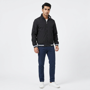 Manteau de sport long pour hommes européens et américains couleur unie grande taille veste d'extérieur slim Hoodies - Product Image 1