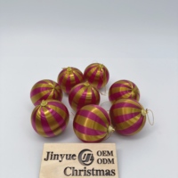 Boules de Noël en plastique satiné de haute qualité, 3 pouces, facettées, rouge et or, étanches, personnalisables, pour les fêtes