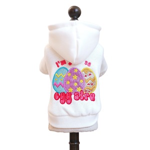 เสื้อฮู้ดสำหรับสัตว์เลี้ยง สีขาว ปักลายไข่อีสเตอร์ สำหรับสุนัขและแมวตัวเล็ก ใส่ได้ทุกฤดู - Product Image 5