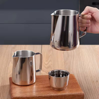 Pichet à Latte Art Professionnel en Acier Inoxydable pour Mousse de Lait, Tasse à Espresso, Équipement de Barista pour Café, Essentiels pour la Préparation du Café