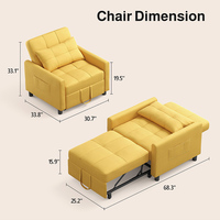 Sofá Cama Plegable Perfecto, Sofá Cama Individual Multifuncional, Diseño que Ahorra Espacio para Invitados, Asiento Convertible Moderno y Compacto