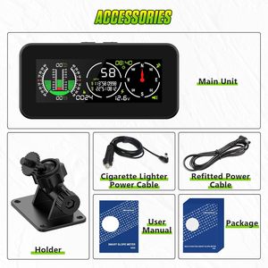 Compteur de vitesse GPS <span class=keywords><strong>MPH</strong></span> <span class=keywords><strong>KMH</strong></span> avec boussole, HUD numérique multifonctionnel, jauge de niveau, inclinomètre, mesureur d'angle et de pente avec affichage des coordonnées - Product Image 1