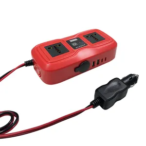 SZSSTH Portable 12V 220V Battery Charger 2 AC Outlet 2 USB Ports Modified Sine Wave 200W Car Mobile Inverter Converter