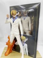 Figurines d'anime en vente flash, Sanji noir et blanc, figurine en PVC, ornement, jouet One Piece, monde fantastique, figurine One Piece, accessoire, boîte