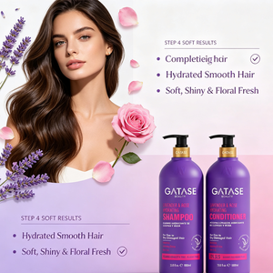 Shampooing et Après-Shampooing Hydratants Lavande & Rose 1000ml – Sans Sulfate, Apaisant pour Cheveux Secs, Abîmés et Colorés – Vente en Gros OEM - Product Image 2