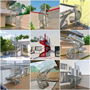 Escalier en colimaçon moderne en acier galvanisé pour extérieur, durable, pour petits espaces, d'<span class=keywords><strong>occasion</strong></span> - Product Image 6