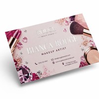 Cartes de visite personnalisées imprimées en couleur, thème créatif, dorure à chaud, pour salon de manucure, maquilleur, en papier de qualité supérieure