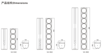 V-NICE VA-980 4 Inch Struktur 8 Unit 20mm Voice Coil Aluminium Alloy Sound Column Speaker Audio Profesional