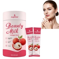 Boisson au Collagène Lait de Litchi, Peptide de Collagène Marin avec Acide Hyaluronique et Vitamine C, Vente en Gros Marque Blanche