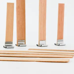 Dimensioni personalizzate stoppino in legno singolo o doppio strato di legno stoppino con linguetta in metallo per la realizzazione di candele