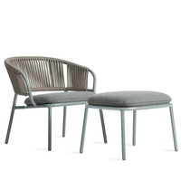 Ensemble de trois pièces pour les loisirs de plein air, chaise tissée en corde, table en rotin pour cour, balcon, jardin, terrasse, balcon