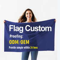 Drapeaux Muraux Publicitaires Personnalisés en Polyester 3x5, Bannières de Drapeaux de Pays Promotionnelles avec Impression de Votre Logo