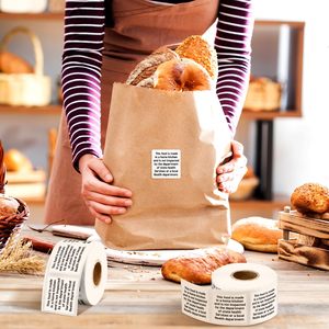 Etiquetas cuadradas de 1.5” para alimentos, impresas térmicamente, para panadería casera, pan, masa madre y empaques de alimentos caseros - Product Image 2