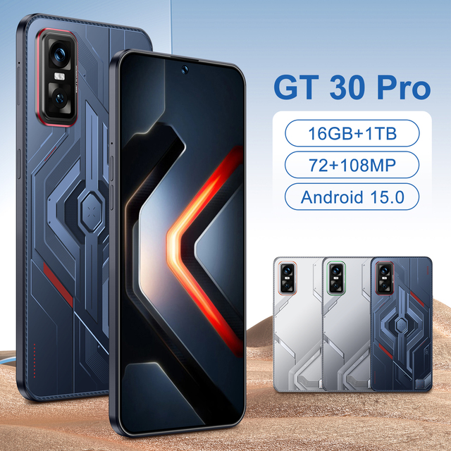 2025 New GT30 Pro Android14 5g Smartphone HD 7.3 Inch Screen Deca Core CPU LTE Cellular Dual Card Mobile Phone